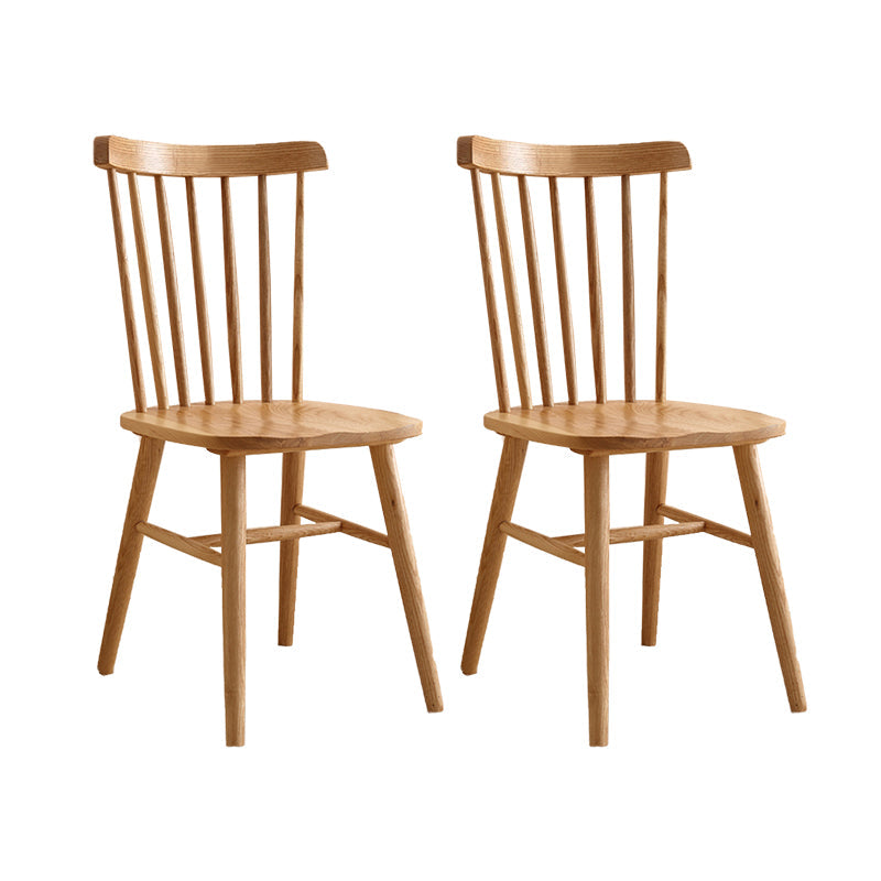 Contemporary Slat Back Stacking Chair Solid Wood Side Chair for Home