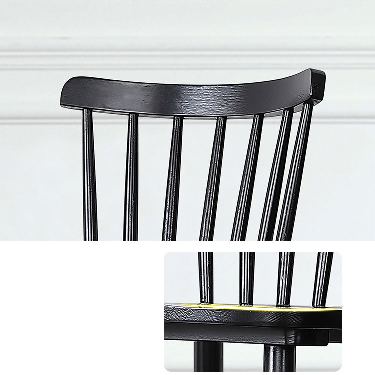 Contemporary Slat Back Stacking Chair Solid Wood Side Chair for Home