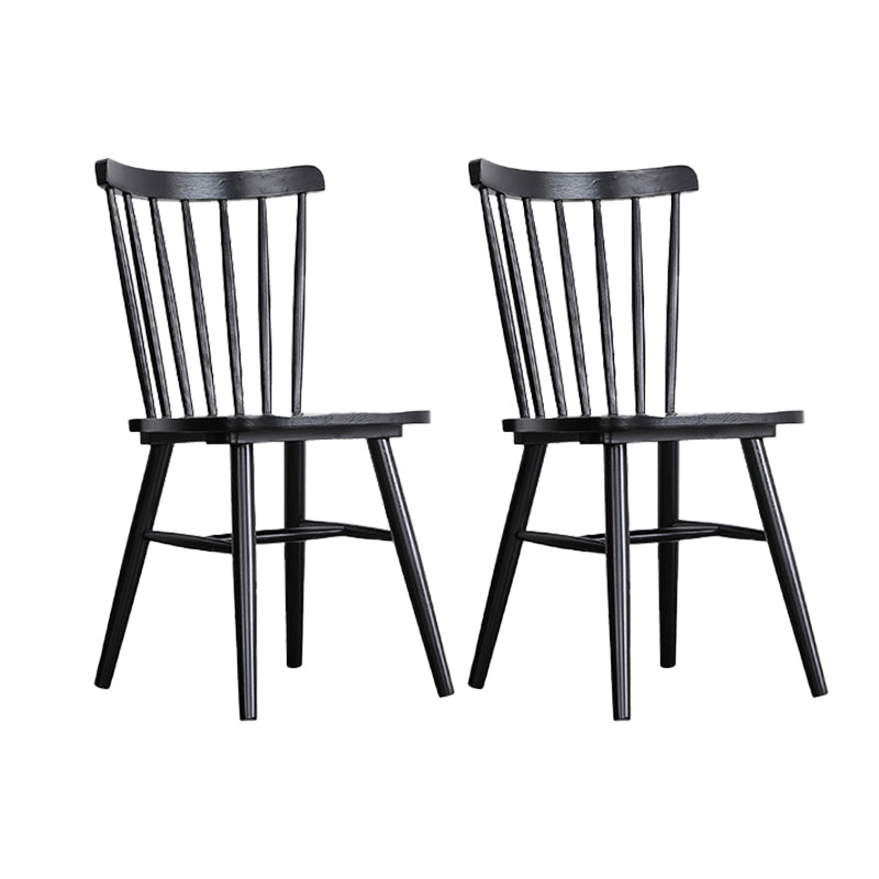 Contemporary Slat Back Stacking Chair Solid Wood Side Chair for Home