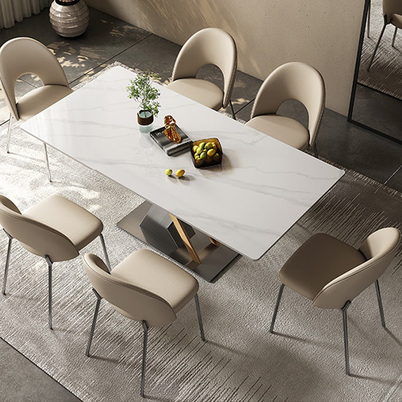 Eigentijdse keuken eetstoelen faux lederen zijstoelen met metalen benen