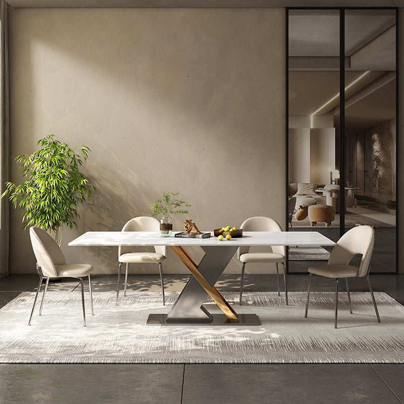 Eigentijdse keuken eetstoelen faux lederen zijstoelen met metalen benen