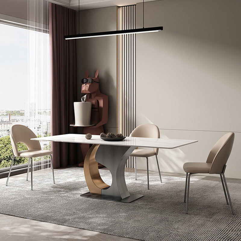 Eigentijdse keuken eetstoelen faux lederen zijstoelen met metalen benen