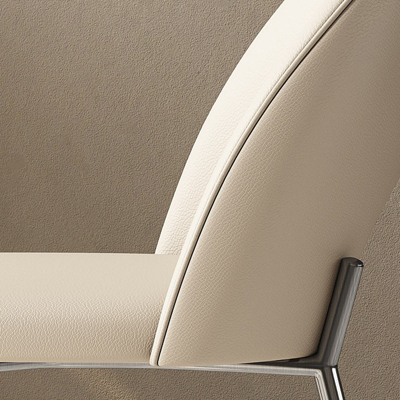 Eigentijdse keuken eetstoelen faux lederen zijstoelen met metalen benen