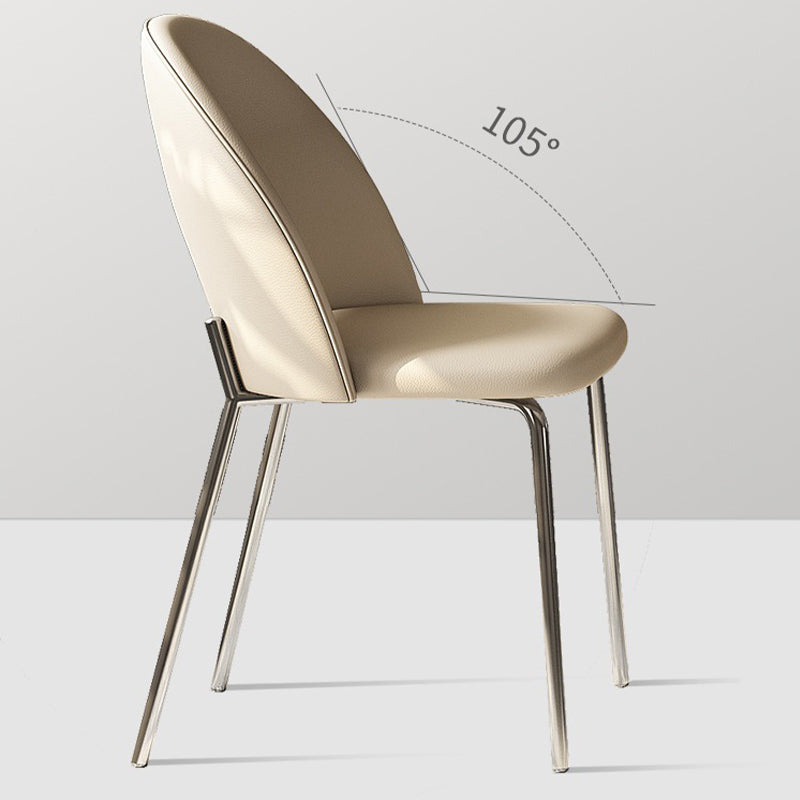 Eigentijdse keuken eetstoelen faux lederen zijstoelen met metalen benen