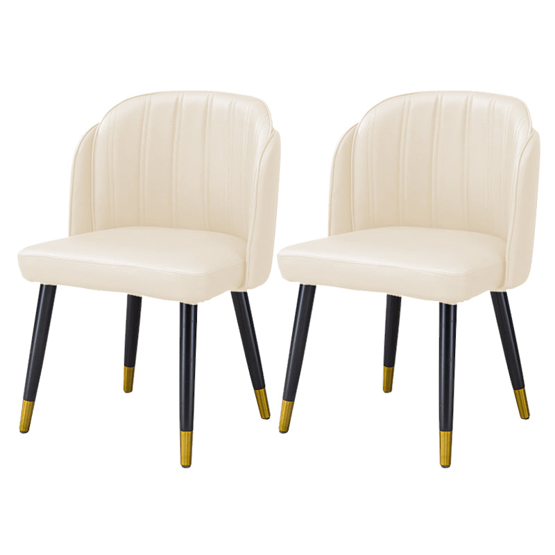 Glam Arm eetstoelen faux lederen zijstoelen met metalen benen