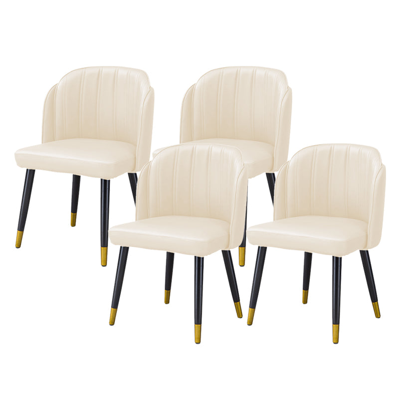 Glam Arm eetstoelen faux lederen zijstoelen met metalen benen