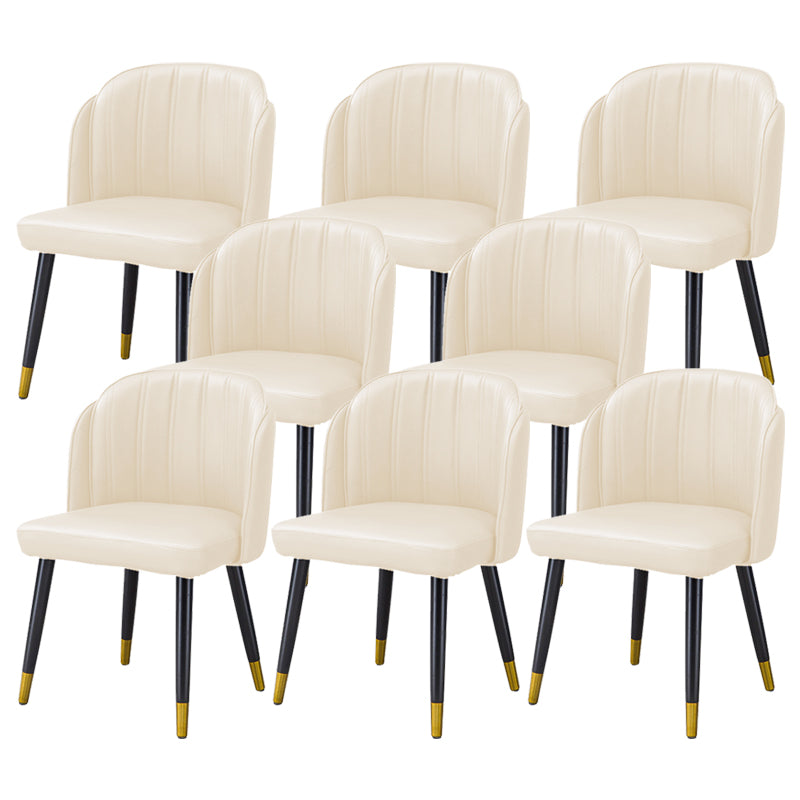 Glam Arm eetstoelen faux lederen zijstoelen met metalen benen