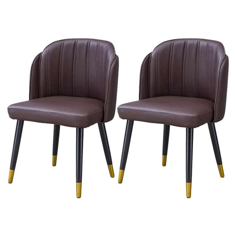 Glam Arm eetstoelen faux lederen zijstoelen met metalen benen