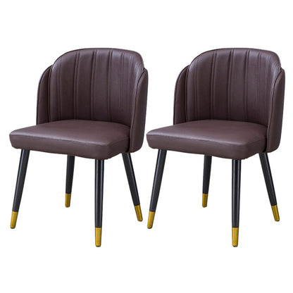 Glam Arm eetstoelen faux lederen zijstoelen met metalen benen