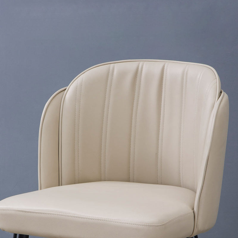 Glam Arm eetstoelen faux lederen zijstoelen met metalen benen