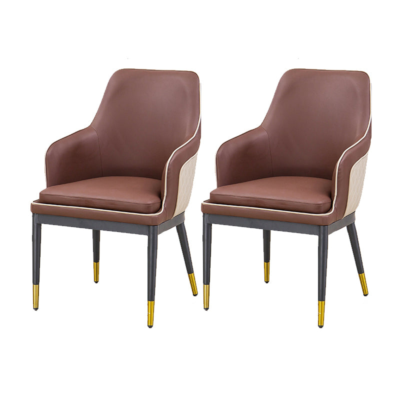 Glam Kitchen Dining Arm Chair Upholstered Side Chair with Metal Legs