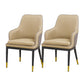 Glam Kitchen Dining Arm Chair Upholstered Side Chair with Metal Legs