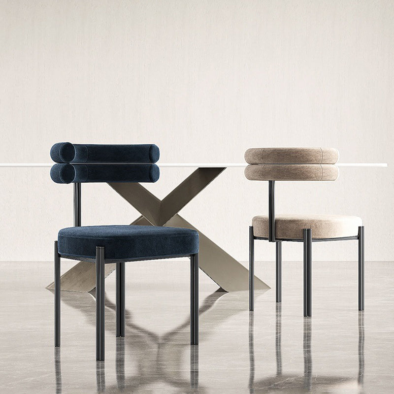 Sedie da pranzo in cucina contemporanea sedie da laterale imbottite con gambe nere