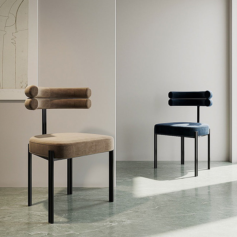 Sedie da pranzo in cucina contemporanea sedie da laterale imbottite con gambe nere