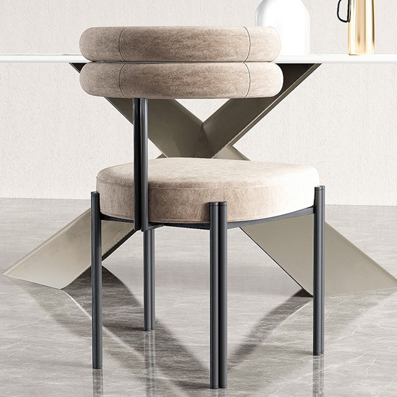 Sedie da pranzo in cucina contemporanea sedie da laterale imbottite con gambe nere