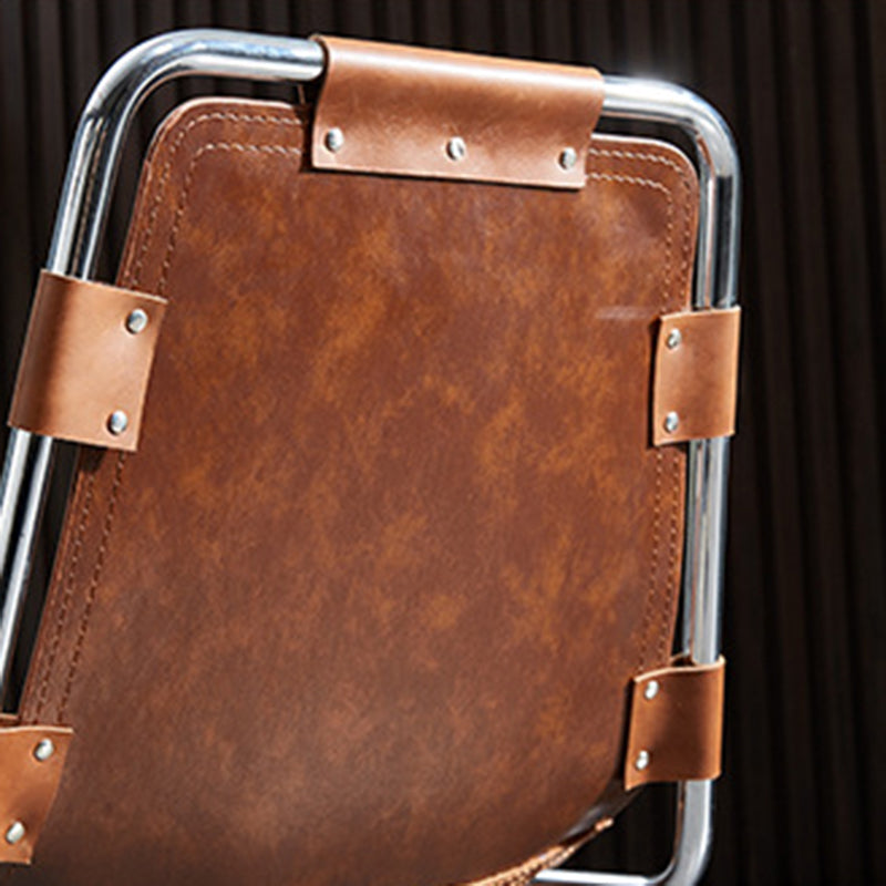 現代のキッチンダイニングチェアフェイクレザーサイドチェア銀の脚