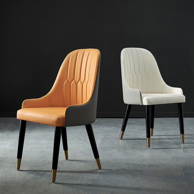 Sillas de comedor de cocina glamorosa sillas laterales tapizadas con patas de madera