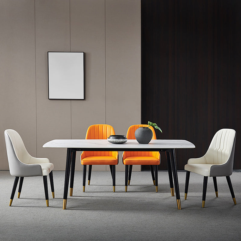 Sillas de comedor de cocina glamorosa sillas laterales tapizadas con patas de madera