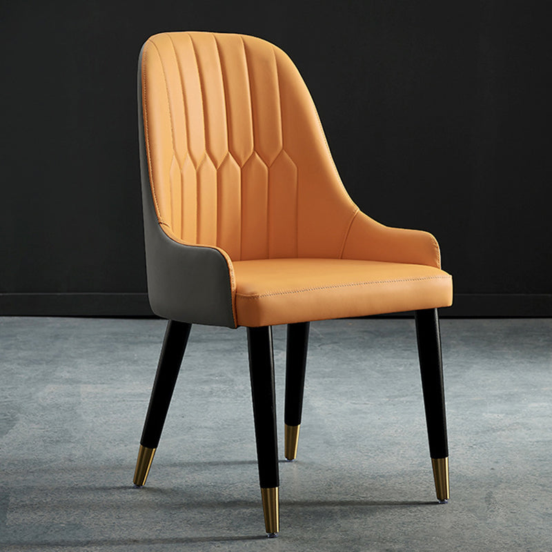 Sillas de comedor de cocina glamorosa sillas laterales tapizadas con patas de madera