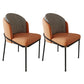 Glam Metal Kitchen Dining Chairs Upholstered Side Chairs with Black Legs Orange 2 Piece Set Clearhalo 'Dining Chairs' 'Dining Tables & Seating' 'dining_chair' 'furn' 'furn_dining_chair' 'Furniture' 'Kitchen & Dining Furniture' 6305136