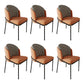 Glam Metal Kitchen Dining Chairs Upholstered Side Chairs with Black Legs Orange 6 Piece Set Clearhalo 'Dining Chairs' 'Dining Tables & Seating' 'dining_chair' 'furn' 'furn_dining_chair' 'Furniture' 'Kitchen & Dining Furniture' 6305140