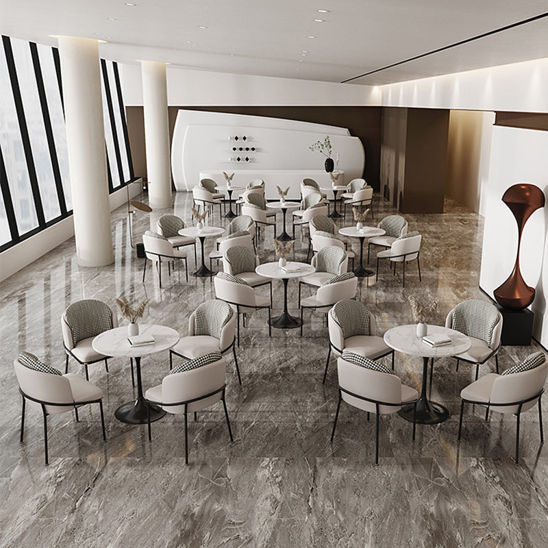 Glam Metal Kitchen Dining Chairs Upholstered Side Chairs with Black Legs Clearhalo 'Dining Chairs' 'Dining Tables & Seating' 'dining_chair' 'furn' 'furn_dining_chair' 'Furniture' 'Kitchen & Dining Furniture' 6305141