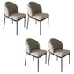 Glam Metal Kitchen Dining Chairs Upholstered Side Chairs with Black Legs Beige 4 Piece Set Clearhalo 'Dining Chairs' 'Dining Tables & Seating' 'dining_chair' 'furn' 'furn_dining_chair' 'Furniture' 'Kitchen & Dining Furniture' 6305146
