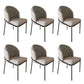 Glam Metal Kitchen Dining Chairs Upholstered Side Chairs with Black Legs Beige 6 Piece Set Clearhalo 'Dining Chairs' 'Dining Tables & Seating' 'dining_chair' 'furn' 'furn_dining_chair' 'Furniture' 'Kitchen & Dining Furniture' 6305149