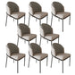 Glam Metal Kitchen Dining Chairs Upholstered Side Chairs with Black Legs Beige 8 Piece Set Clearhalo 'Dining Chairs' 'Dining Tables & Seating' 'dining_chair' 'furn' 'furn_dining_chair' 'Furniture' 'Kitchen & Dining Furniture' 6305150