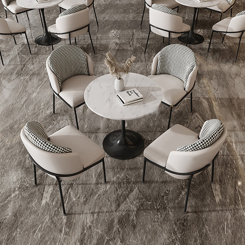 Glam Metal Kitchen Dining Chairs Upholstered Side Chairs with Black Legs Clearhalo 'Dining Chairs' 'Dining Tables & Seating' 'dining_chair' 'furn' 'furn_dining_chair' 'Furniture' 'Kitchen & Dining Furniture' 6305151