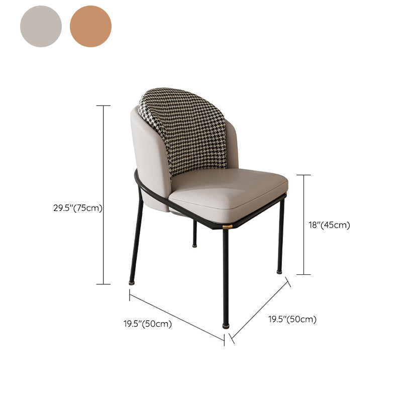 Glam Metal Kitchen Dining Chairs Upholstered Side Chairs with Black Legs Clearhalo 'Dining Chairs' 'Dining Tables & Seating' 'dining_chair' 'furn' 'furn_dining_chair' 'Furniture' 'Kitchen & Dining Furniture' 6305152