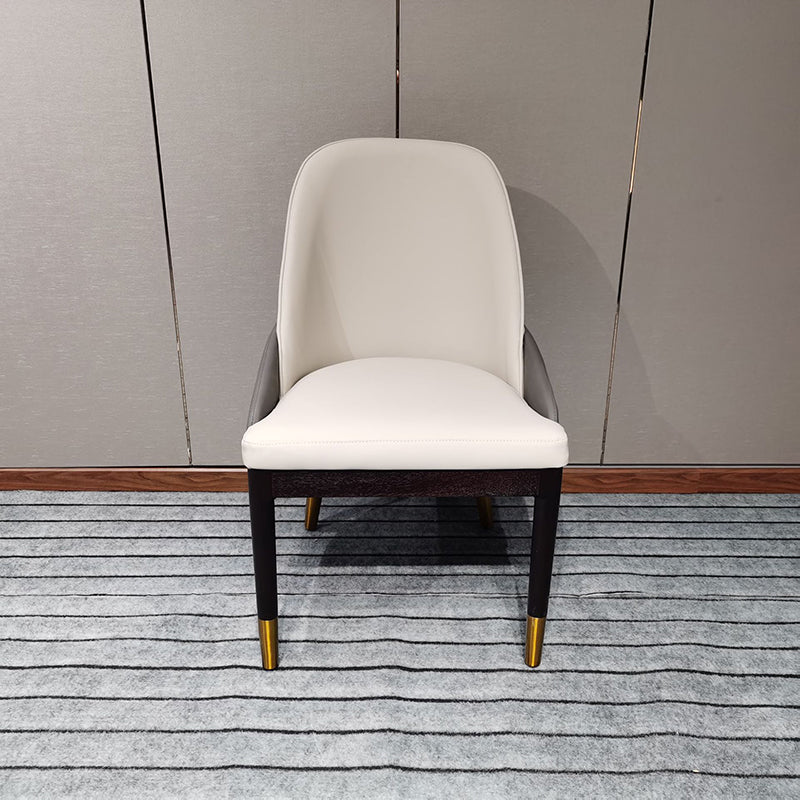 Sillas de comedor de cocina glamorosa sillas laterales tapizadas con pierna de madera