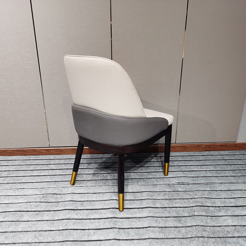 Sillas de comedor de cocina glamorosa sillas laterales tapizadas con pierna de madera