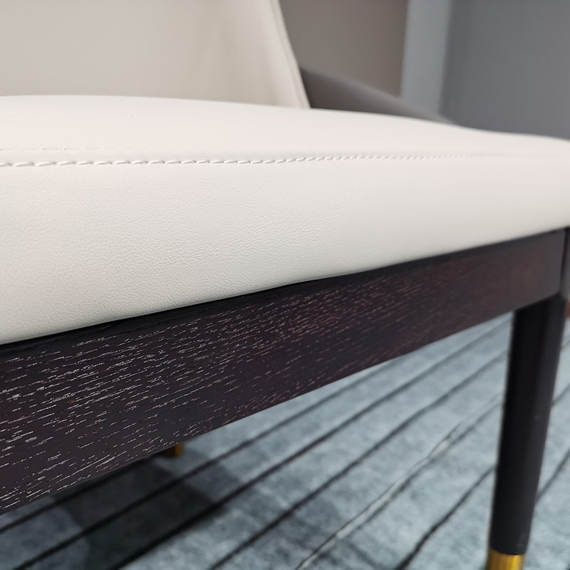 Sillas de comedor de cocina glamorosa sillas laterales tapizadas con pierna de madera