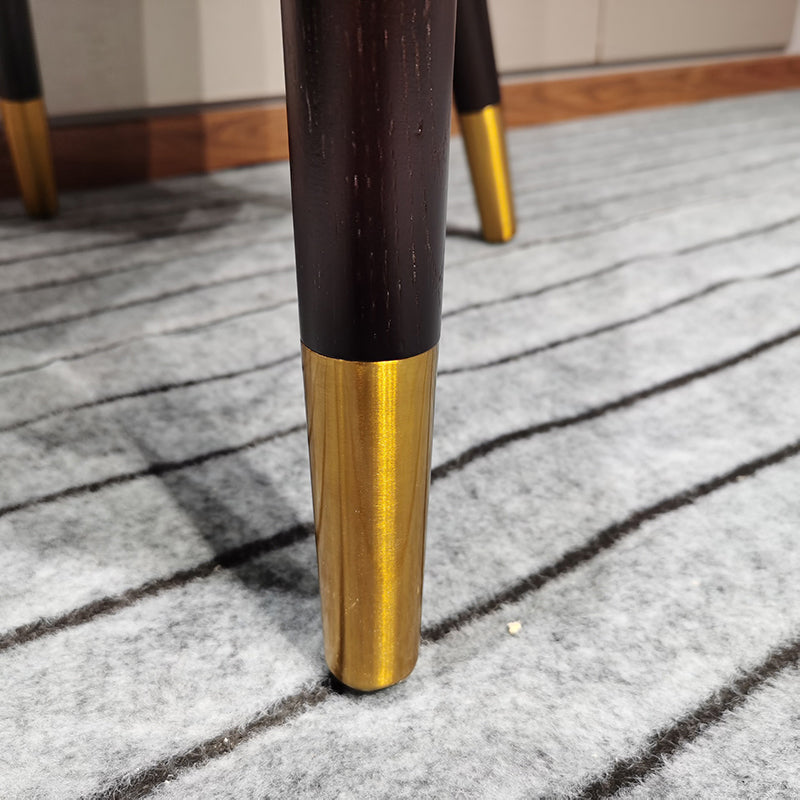 Sillas de comedor de cocina glamorosa sillas laterales tapizadas con pierna de madera