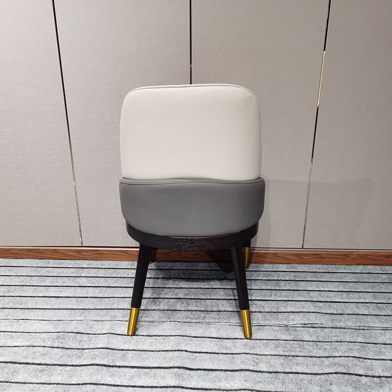 Sillas de comedor de cocina glamorosa sillas laterales tapizadas con pierna de madera