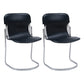 Metal Kitchen Dining Chairs Contemporary Dining Side Chair in Black 2 Piece Set Clearhalo 'Dining Chairs' 'Dining Tables & Seating' 'dining_chair' 'furn' 'furn_dining_chair' 'Furniture' 'Kitchen & Dining Furniture' 6305168