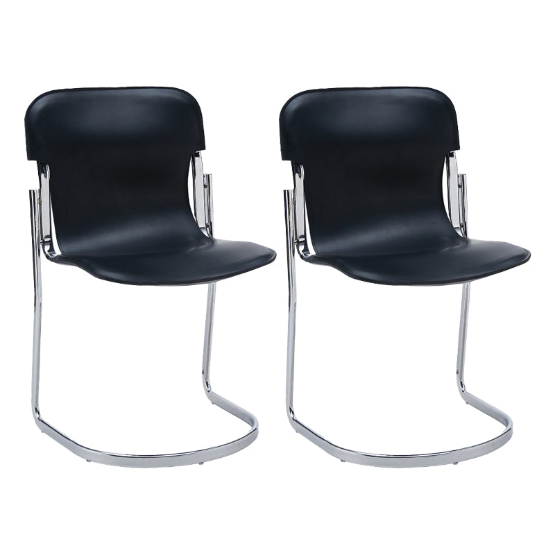 Metal Kitchen Dining Chairs Contemporary Dining Side Chair in Black 2 Piece Set Clearhalo 'Dining Chairs' 'Dining Tables & Seating' 'dining_chair' 'furn' 'furn_dining_chair' 'Furniture' 'Kitchen & Dining Furniture' 6305168