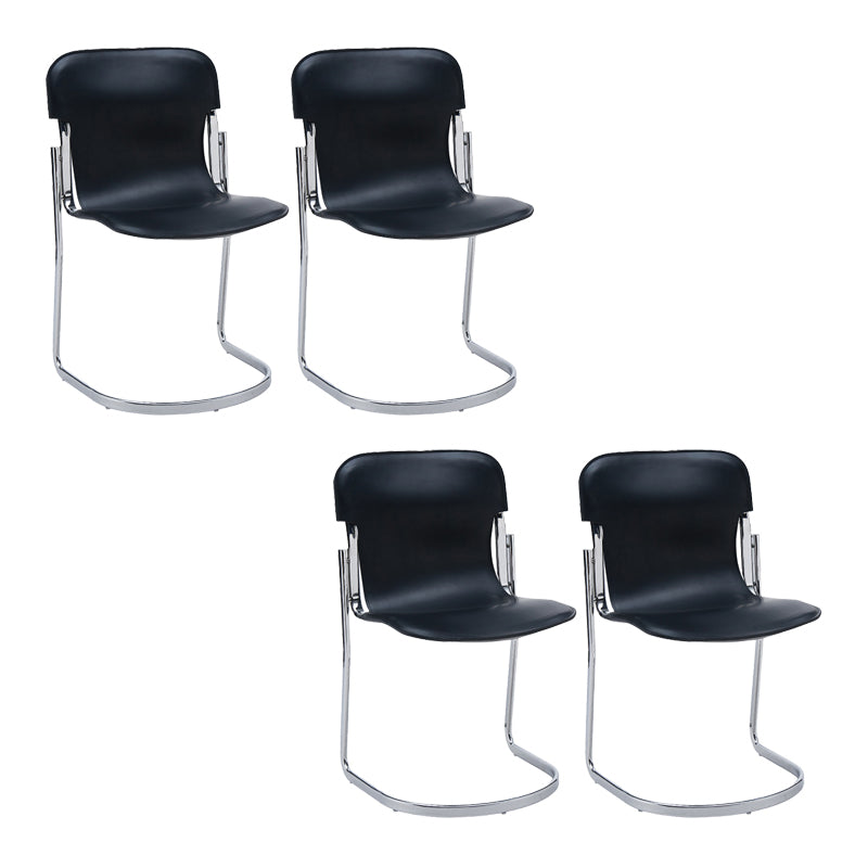 Metal Kitchen Dining Chairs Contemporary Dining Side Chair in Black 4 Piece Set Clearhalo 'Dining Chairs' 'Dining Tables & Seating' 'dining_chair' 'furn' 'furn_dining_chair' 'Furniture' 'Kitchen & Dining Furniture' 6305170