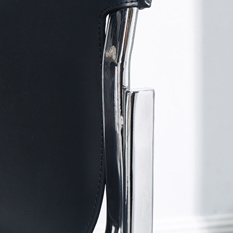 Metal Kitchen Dining Chairs Contemporary Dining Side Chair in Black Clearhalo 'Dining Chairs' 'Dining Tables & Seating' 'dining_chair' 'furn' 'furn_dining_chair' 'Furniture' 'Kitchen & Dining Furniture' 6305176