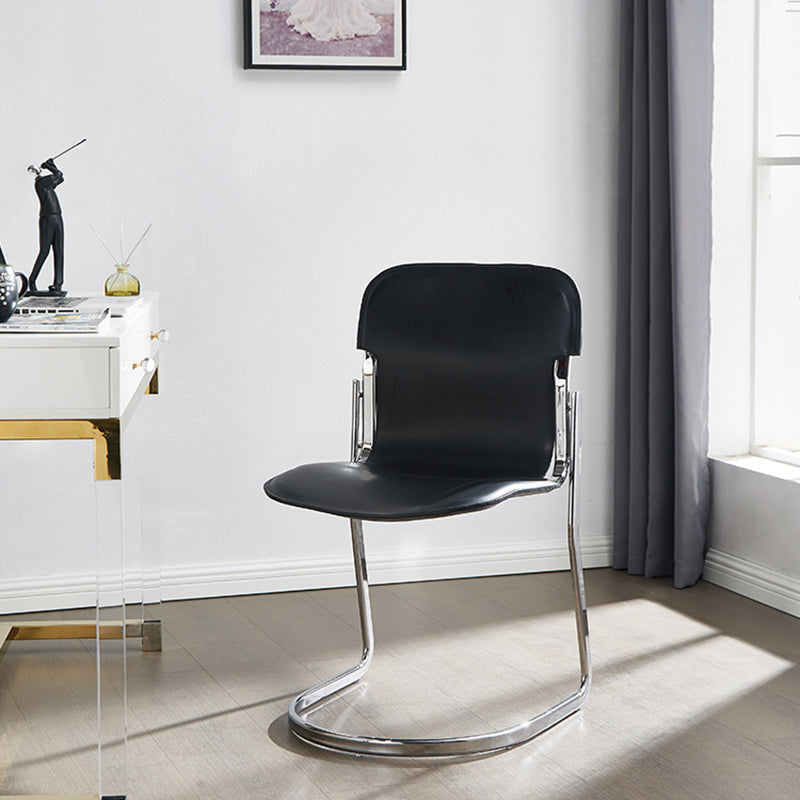 Metal Kitchen Dining Chairs Contemporary Dining Side Chair in Black Clearhalo 'Dining Chairs' 'Dining Tables & Seating' 'dining_chair' 'furn' 'furn_dining_chair' 'Furniture' 'Kitchen & Dining Furniture' 6305179