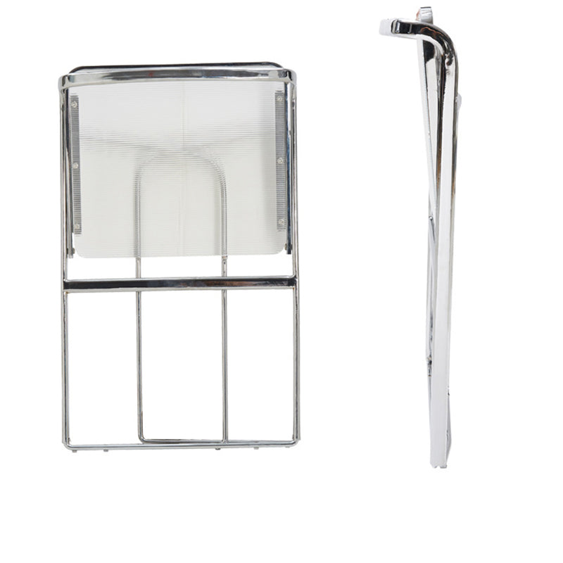 Sillas de comedor de cocina de metal silla lateral de comedor abierta en plata