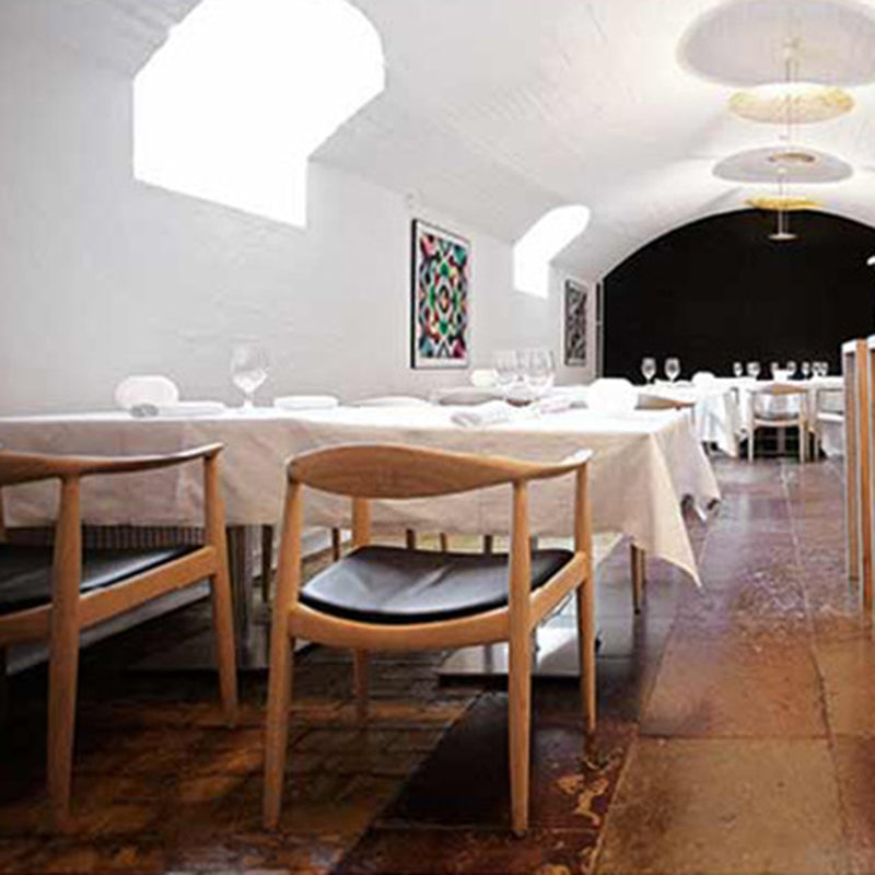 Houten zijkant eetstoelen eigentijdse open achterkant dineren zijstoelen