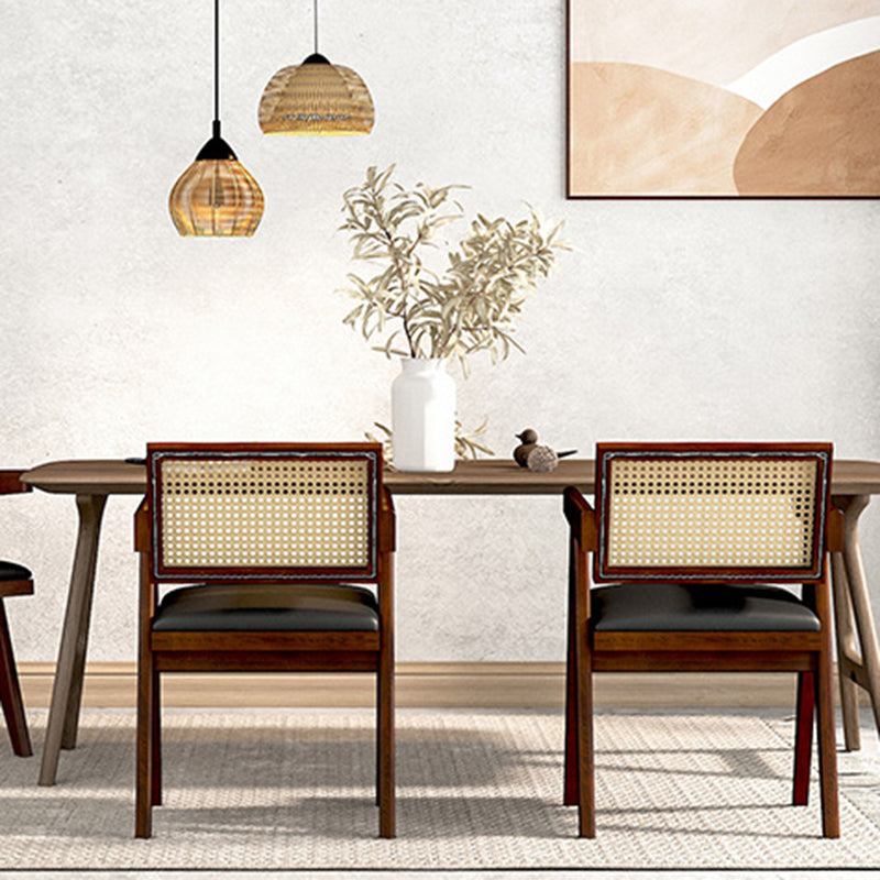 伝統的なキッチンダイニング椅子ゴム製ウッドアームダイニングチェア