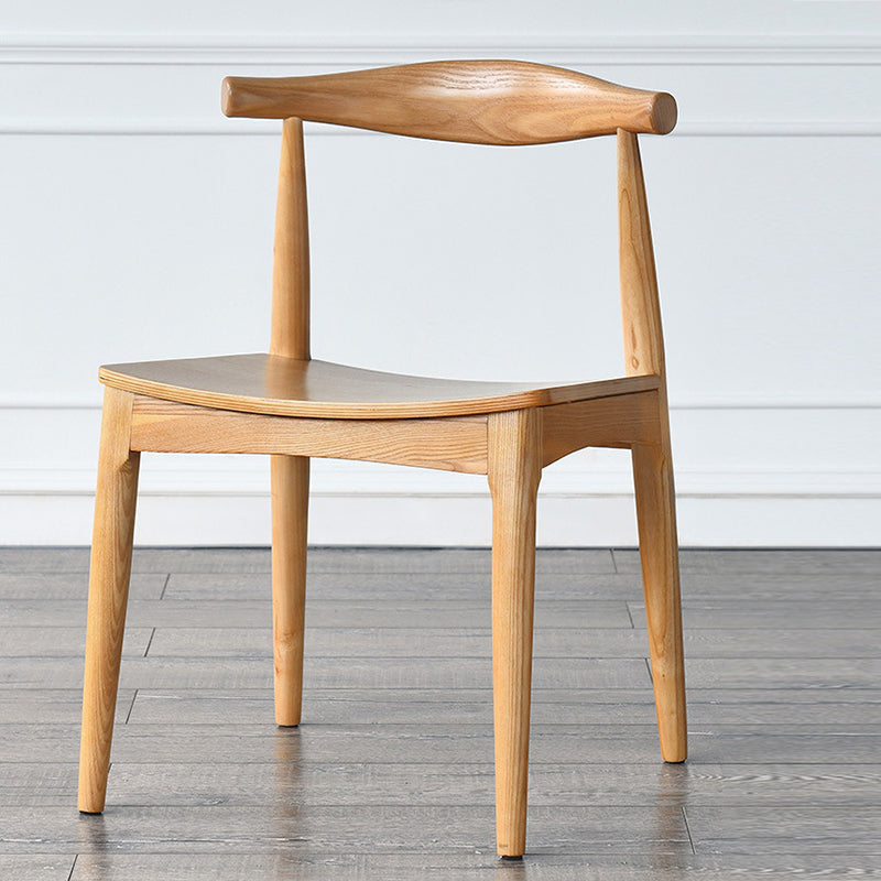 Eigentijdse zijstoel houten open achterkant eetkamerstoel voor binnen