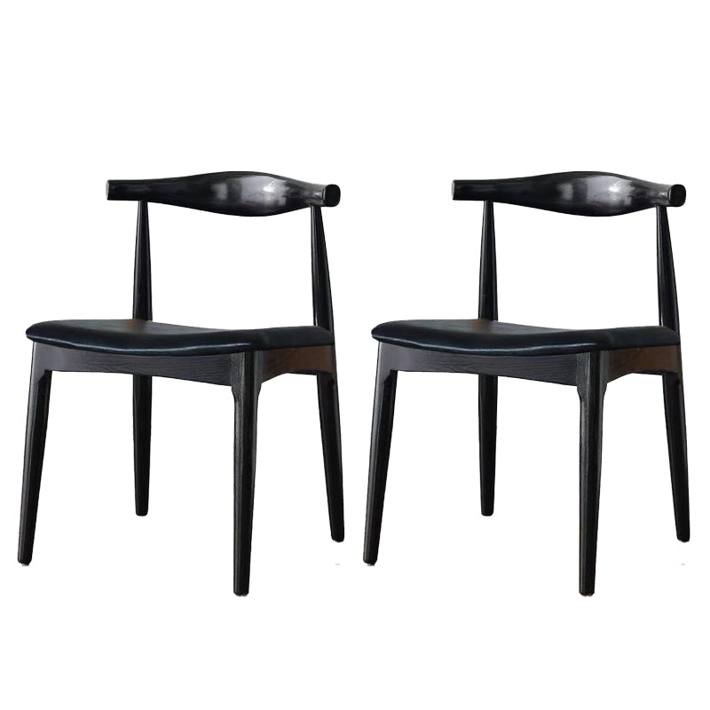 Eigentijdse zijstoel houten open achterkant eetkamerstoel voor binnen