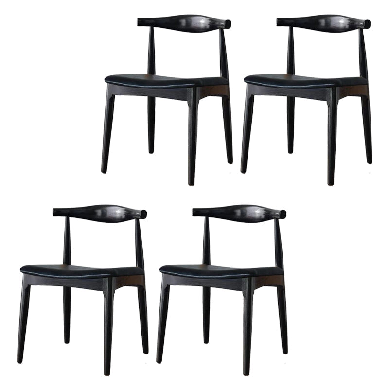 Eigentijdse zijstoel houten open achterkant eetkamerstoel voor binnen