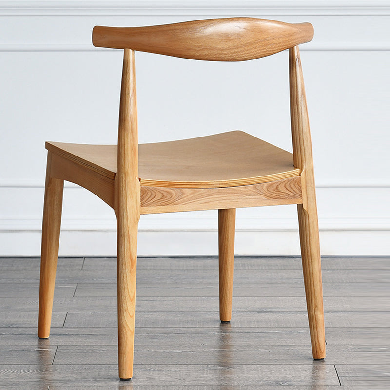 Eigentijdse zijstoel houten open achterkant eetkamerstoel voor binnen