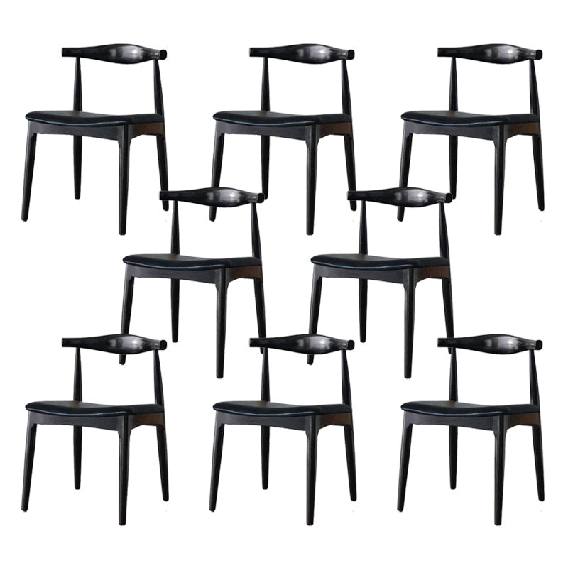 Eigentijdse zijstoel houten open achterkant eetkamerstoel voor binnen