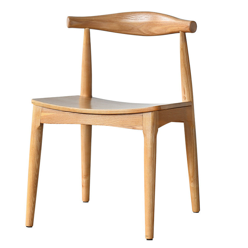 Eigentijdse zijstoel houten open achterkant eetkamerstoel voor binnen